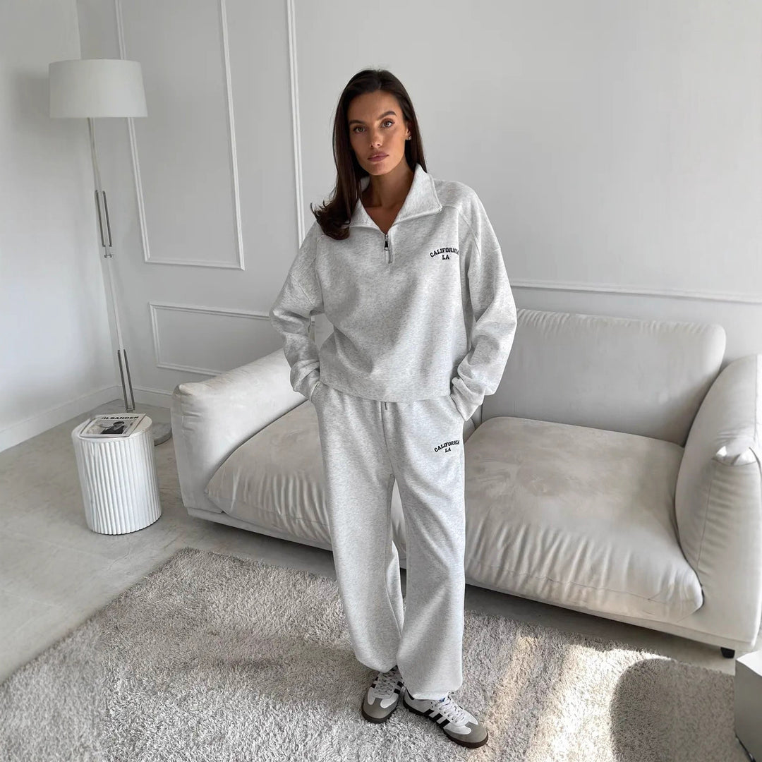 Damer avslappnad fleece-tröja med hög krage Mirla-Eva Jonsson