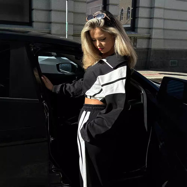 Damer avslappnad fritids-loungewear-set med kort dragkedja Mirla-Eva Jonsson