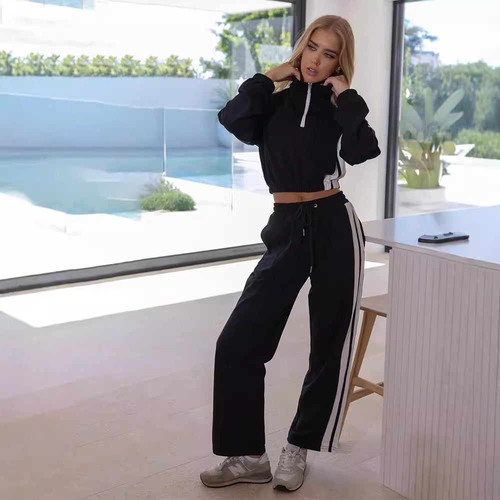 Damer avslappnad fritids-loungewear-set med kort dragkedja Mirla-Eva Jonsson