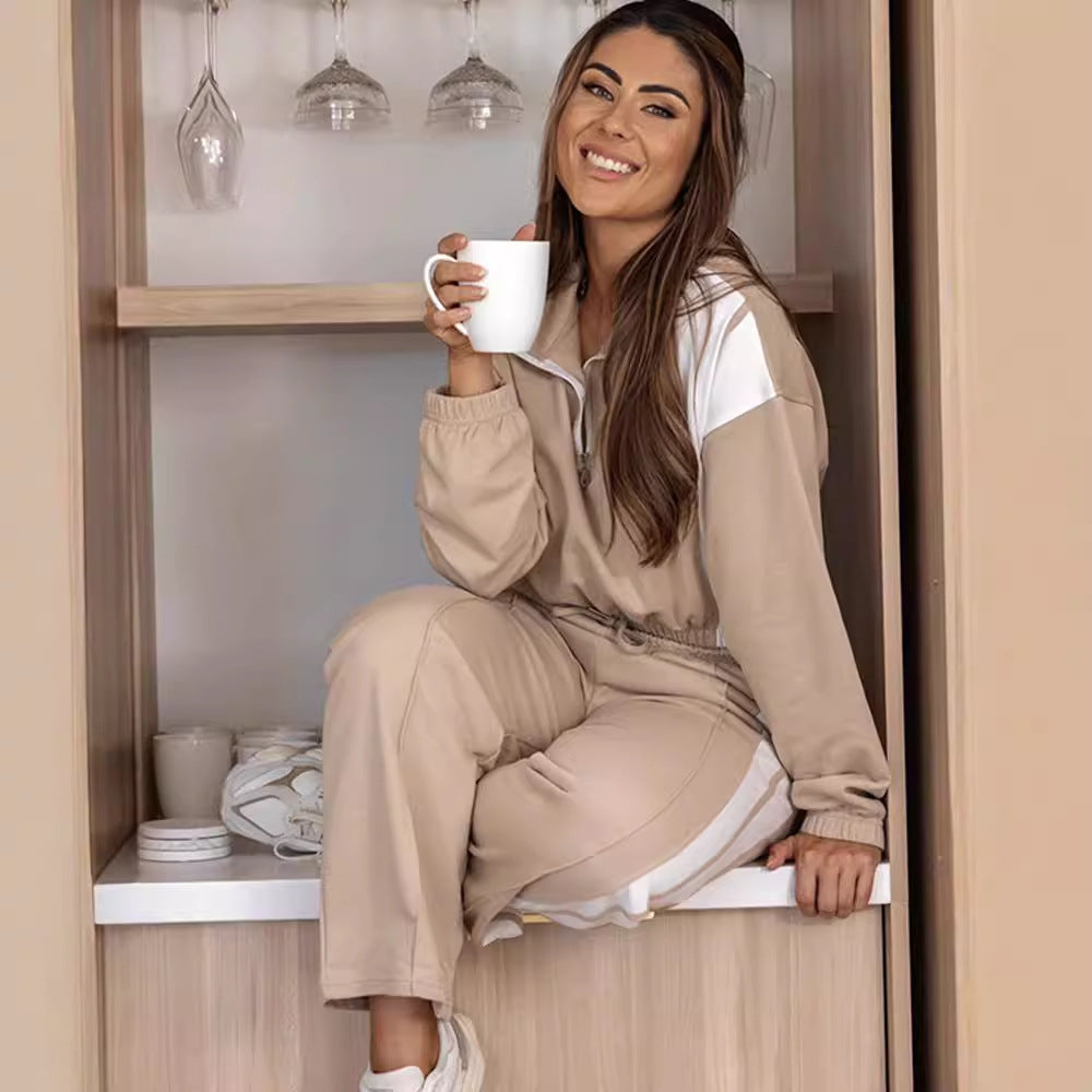 Damer avslappnad fritids-loungewear-set med kort dragkedja Mirla-Eva Jonsson