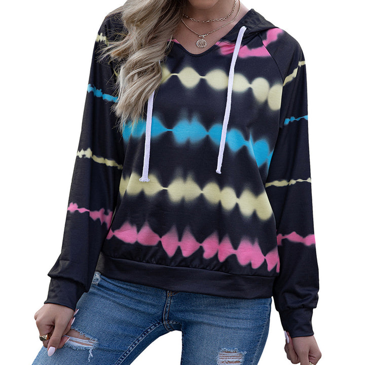 Damer avslappnad hoodie i modern tie-dye-stil med sidopaneler Eva Jonsson-Eva Jonsson