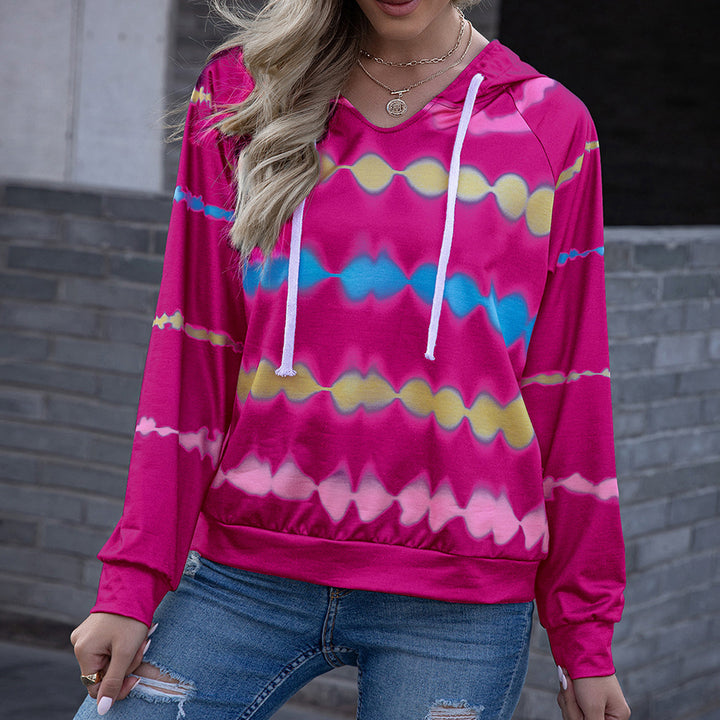 Damer avslappnad hoodie i modern tie-dye-stil med sidopaneler Eva Jonsson-Eva Jonsson