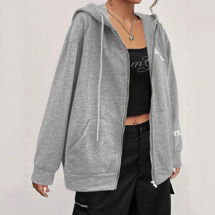 Damer avslappnad hoodie jacka med oversized passform Eva Jonsson-Eva Jonsson
