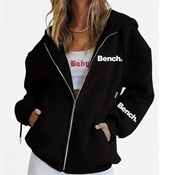 Damer avslappnad hoodie jacka med oversized passform Eva Jonsson-Eva Jonsson