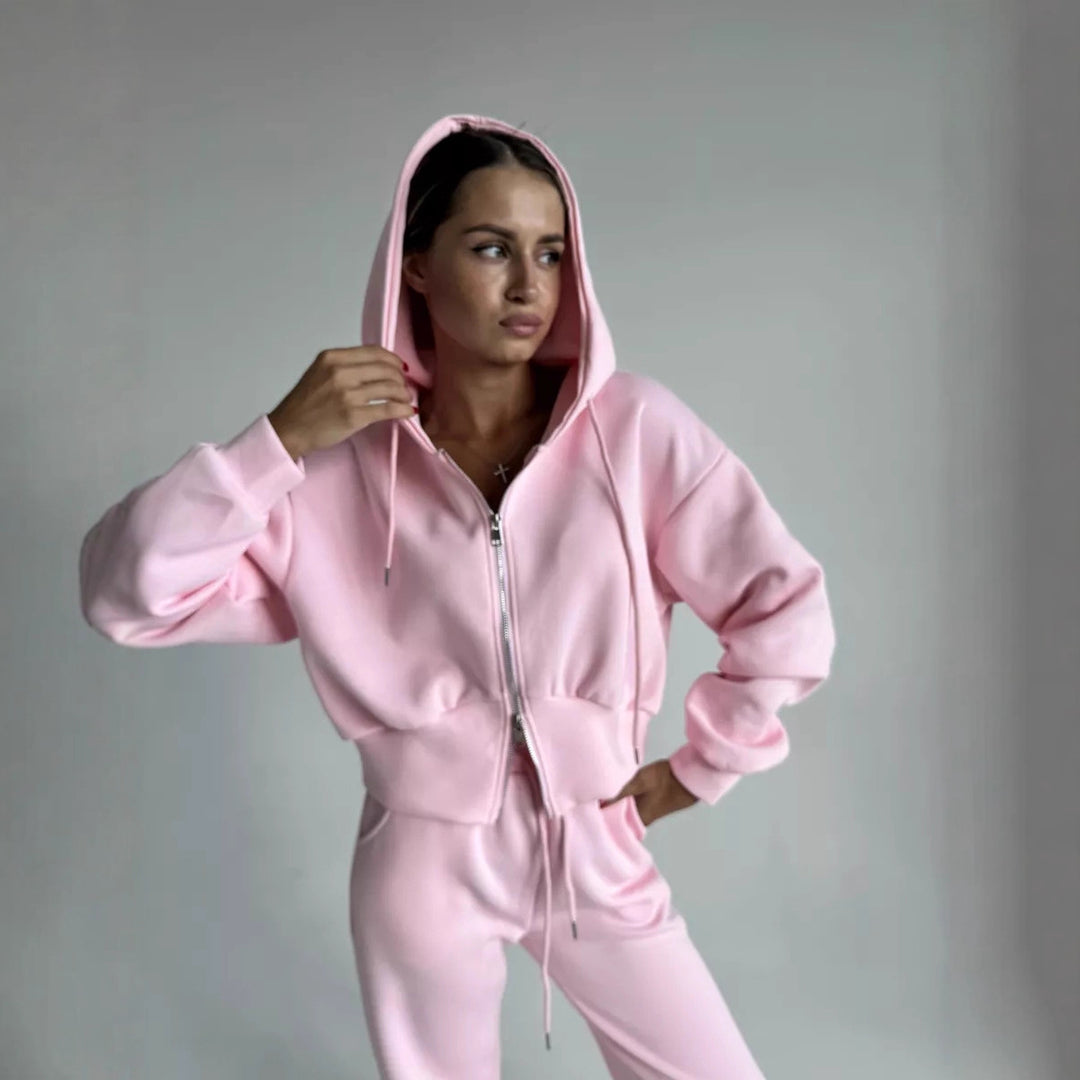 Damer avslappnad hoodie med dragkedja Mirla-Eva Jonsson