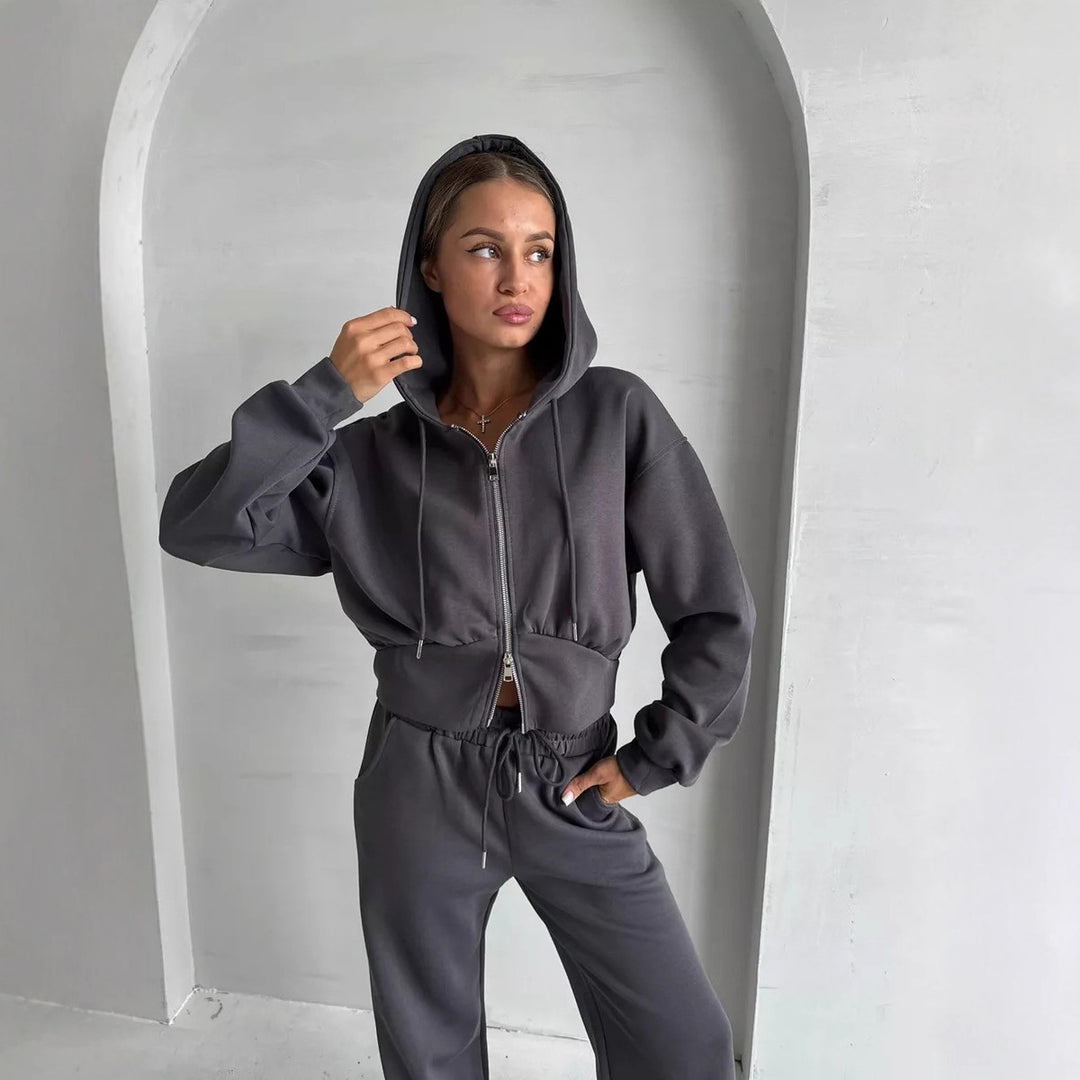 Damer avslappnad hoodie med dragkedja Mirla-Eva Jonsson