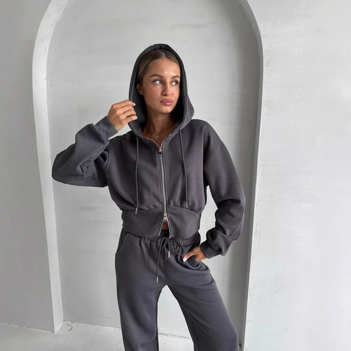 Damer avslappnad hoodie med dragkedja Mirla-Eva Jonsson