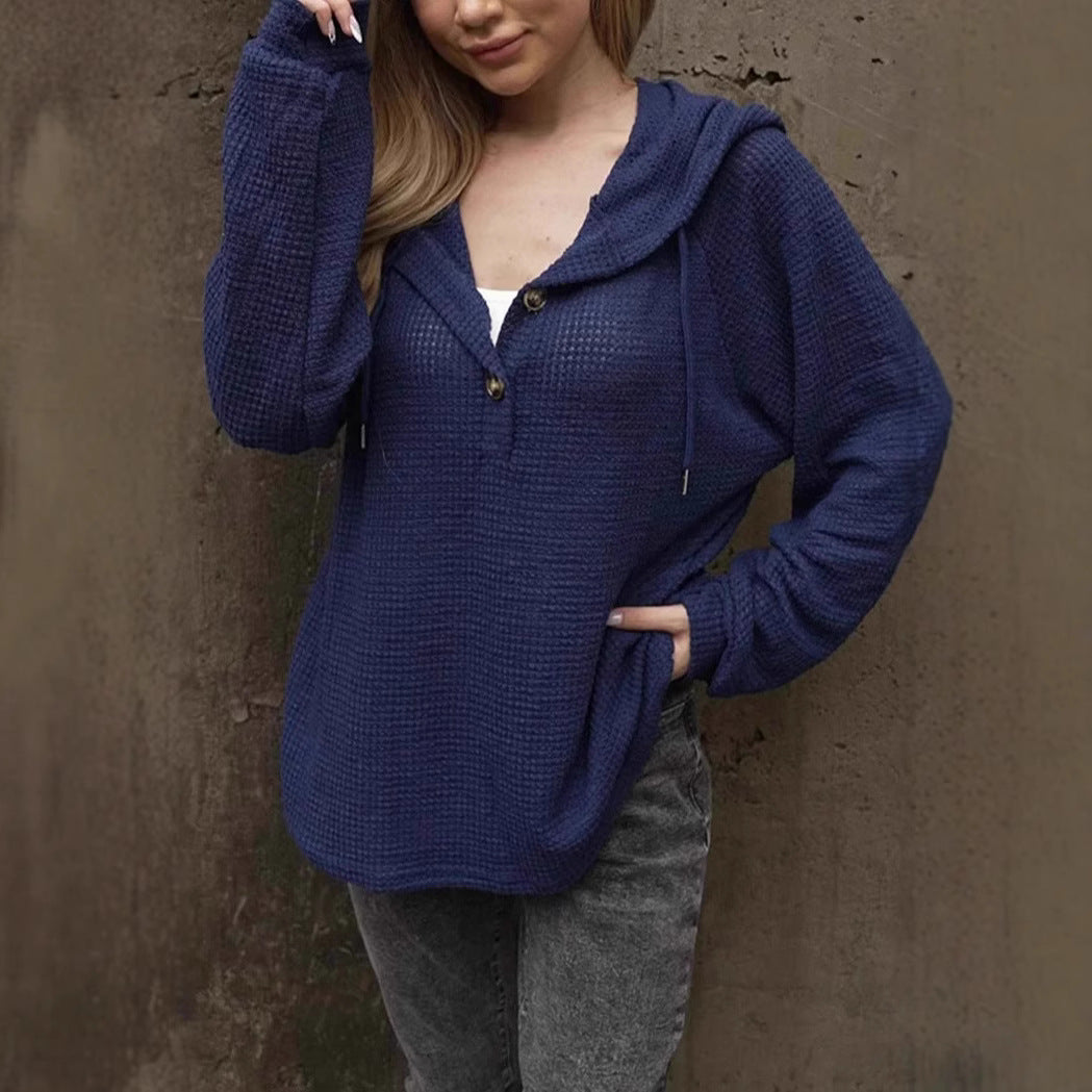 Damer avslappnad hoodie med knappdetaljer Mirla-Eva Jonsson