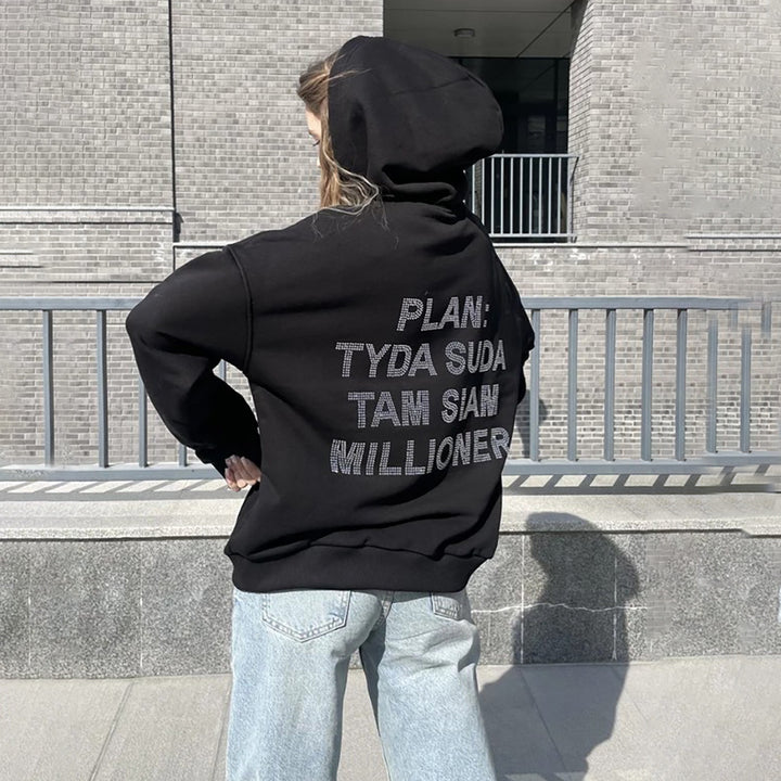 Damer avslappnad hoodie med kreativa citat Eva Jonsson-Eva Jonsson