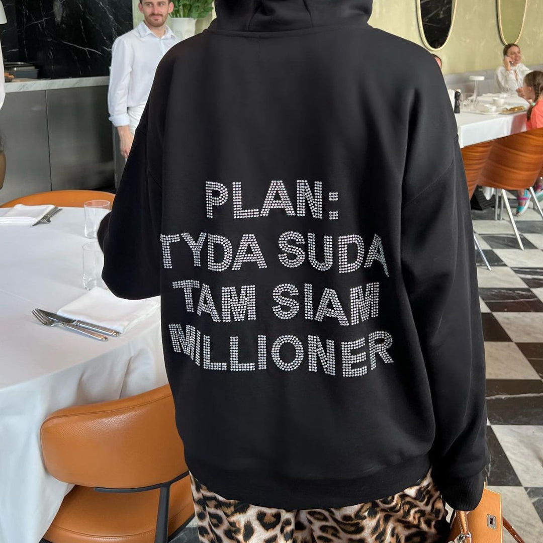 Damer avslappnad hoodie med kreativa citat Eva Jonsson-Eva Jonsson