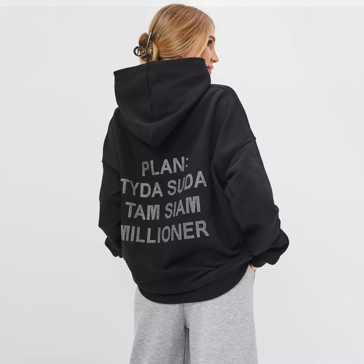 Damer avslappnad hoodie med kreativa citat Eva Jonsson-Eva Jonsson