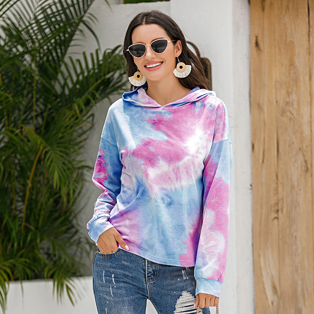 Damer avslappnad hoodie med modernt Tie-Dye-design Eva Jonsson-Eva Jonsson