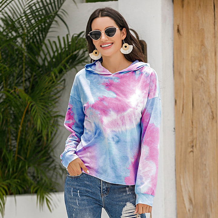 Damer avslappnad hoodie med modernt Tie-Dye-design Eva Jonsson-Eva Jonsson