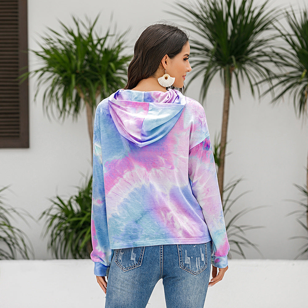 Damer avslappnad hoodie med modernt Tie-Dye-design Eva Jonsson-Eva Jonsson