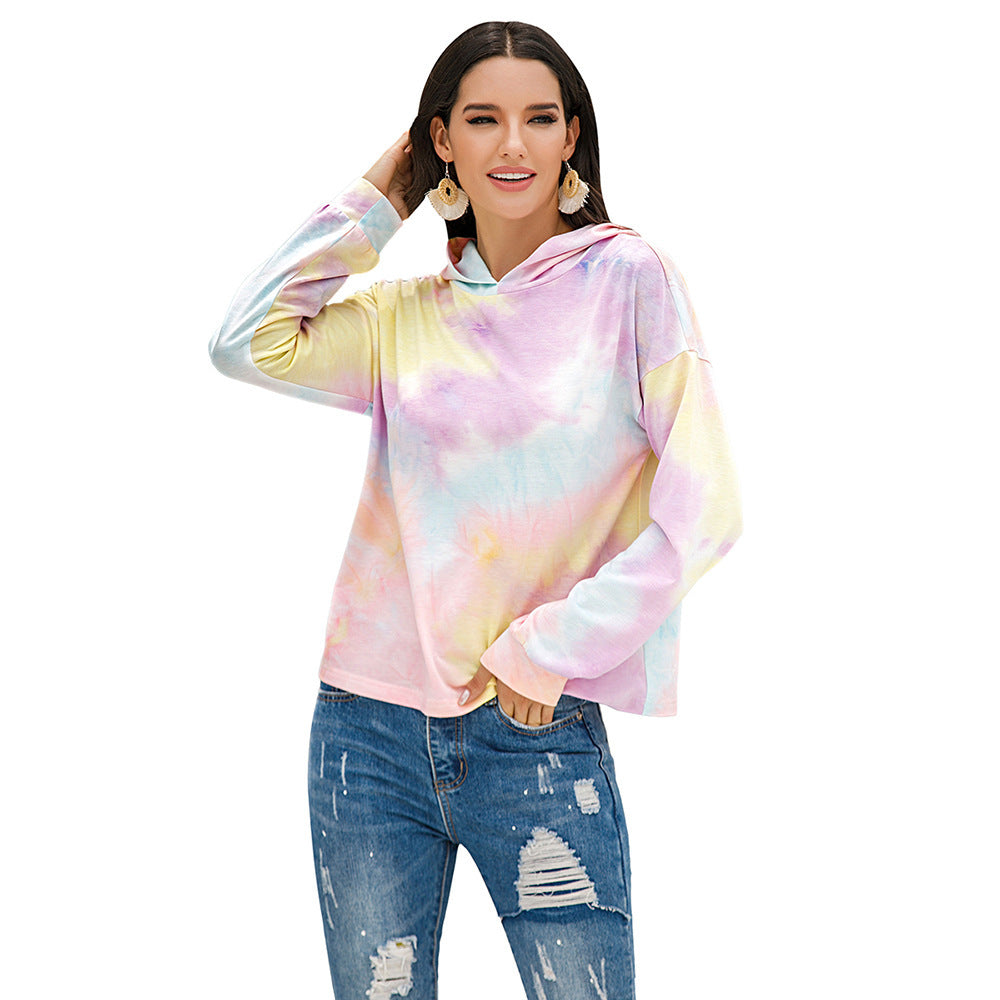 Damer avslappnad hoodie med modernt Tie-Dye-design Eva Jonsson-Eva Jonsson