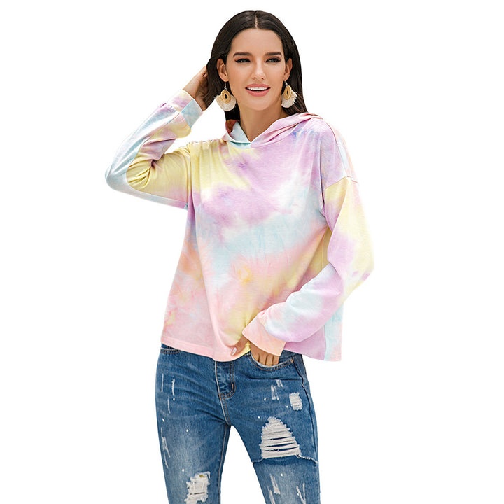 Damer avslappnad hoodie med modernt Tie-Dye-design Eva Jonsson-Eva Jonsson