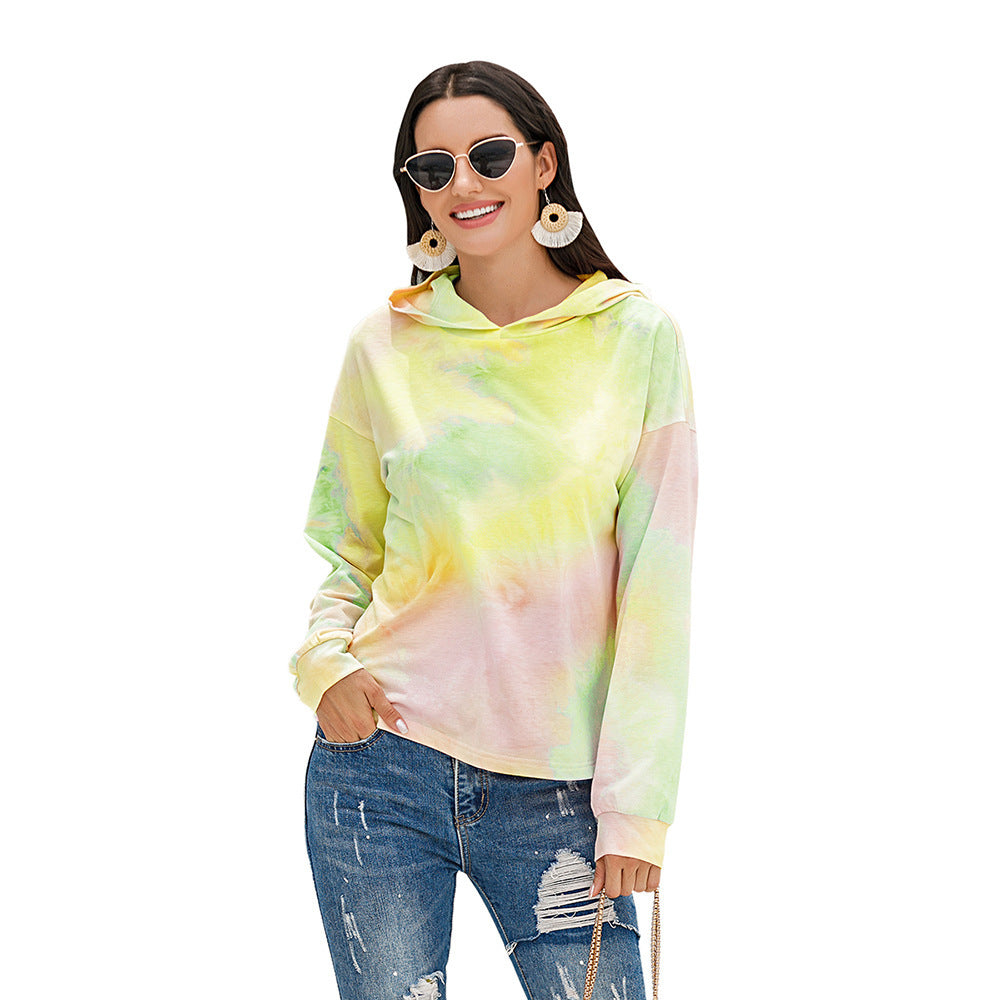 Damer avslappnad hoodie med modernt Tie-Dye-design Eva Jonsson-Eva Jonsson