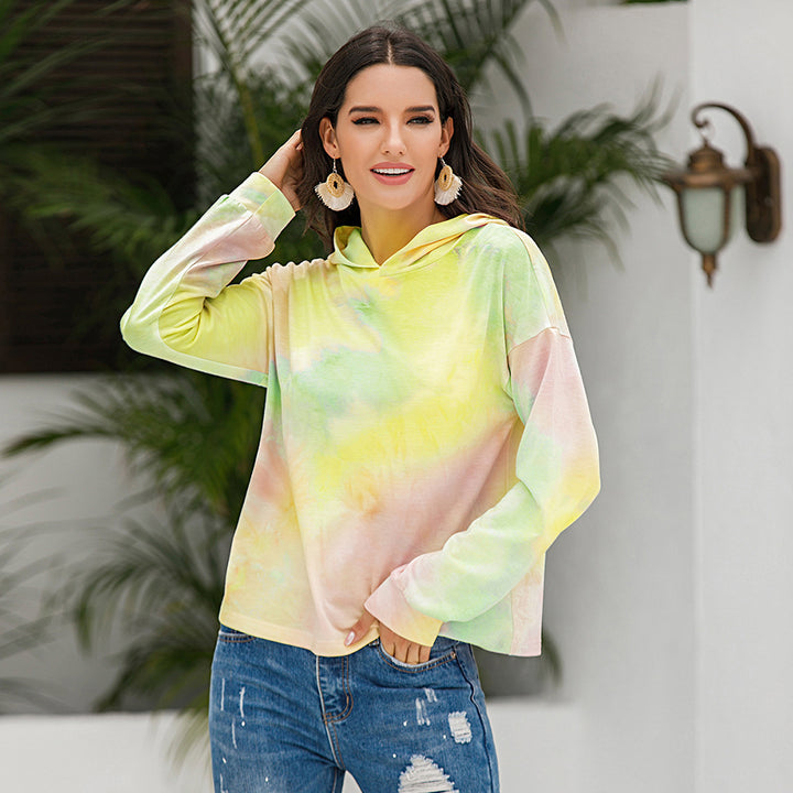 Damer avslappnad hoodie med modernt Tie-Dye-design Eva Jonsson-Eva Jonsson