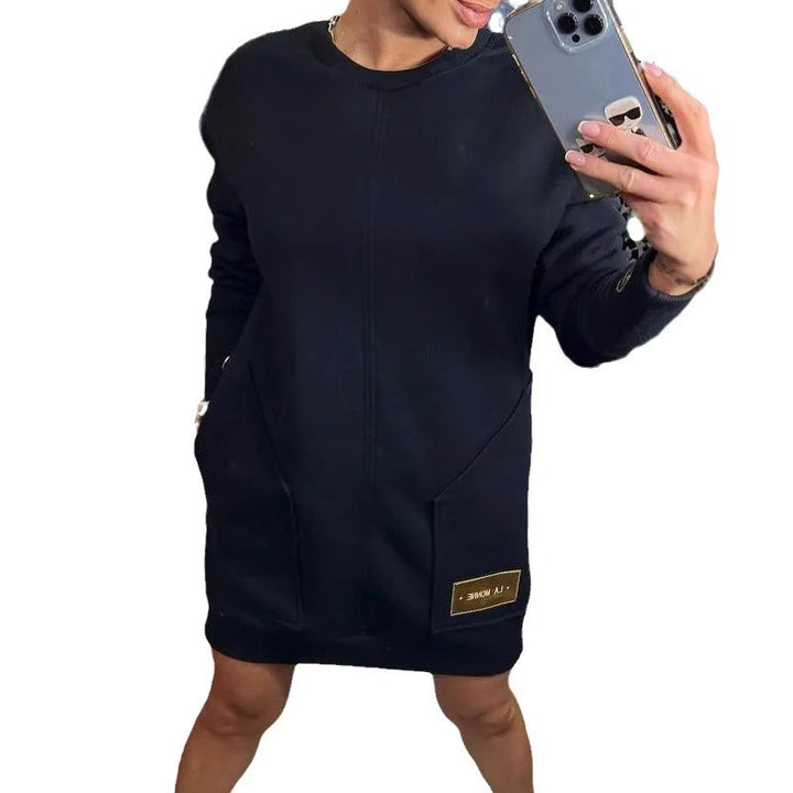 Damer avslappnad hoodie med praktiska fickor och dekorativa detaljer Eva Jonsson-Eva Jonsson