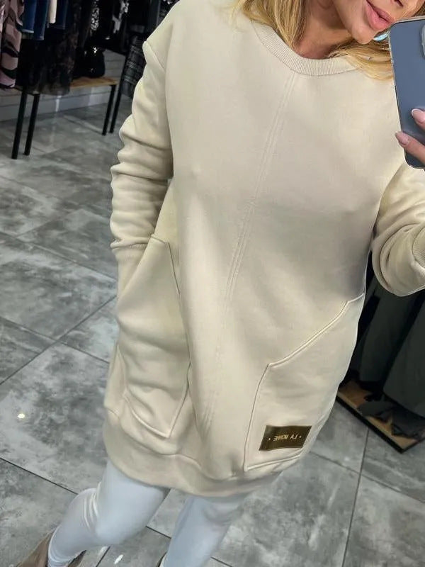 Damer avslappnad hoodie med praktiska fickor och dekorativa detaljer Eva Jonsson-Eva Jonsson