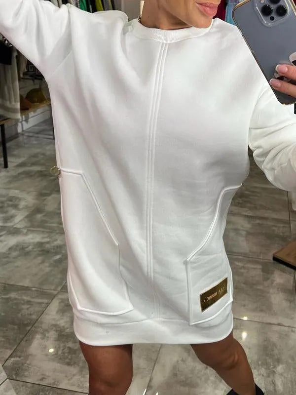 Damer avslappnad hoodie med praktiska fickor och dekorativa detaljer Eva Jonsson-Eva Jonsson