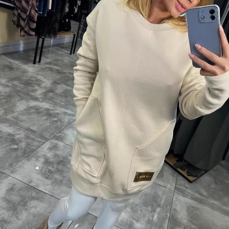 Damer avslappnad hoodie med praktiska fickor och dekorativa detaljer Eva Jonsson-Eva Jonsson
