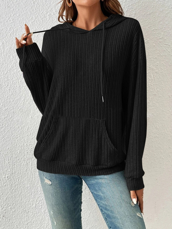 Damer avslappnad hoodie med ribbstruktur Mirla-Eva Jonsson