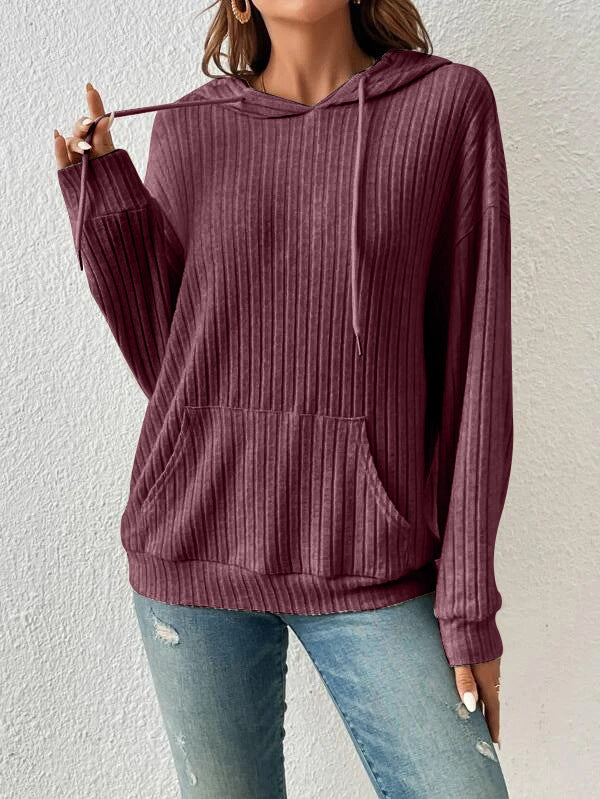 Damer avslappnad hoodie med ribbstruktur Mirla-Eva Jonsson