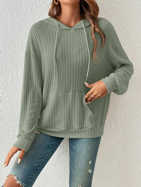 Damer avslappnad hoodie med ribbstruktur Mirla-Eva Jonsson