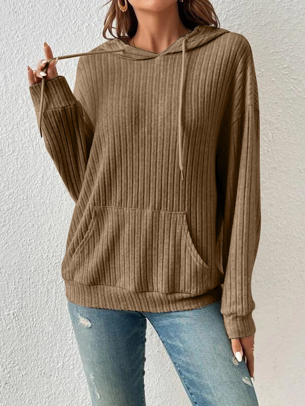 Damer avslappnad hoodie med ribbstruktur Mirla-Eva Jonsson