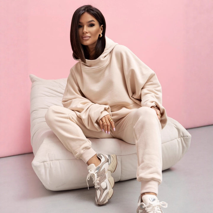 Damer avslappnad hoodie med voluminösa ärmar och hög krage Eva Jonsson-Eva Jonsson
