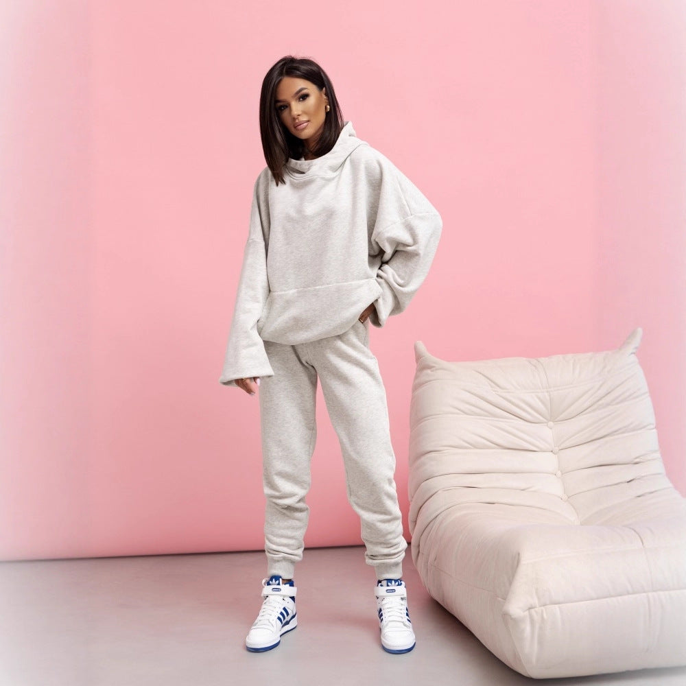 Damer avslappnad hoodie med voluminösa ärmar och hög krage Eva Jonsson-Eva Jonsson