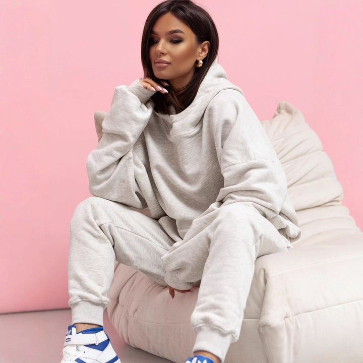 Damer avslappnad hoodie med voluminösa ärmar och hög krage Eva Jonsson-Eva Jonsson