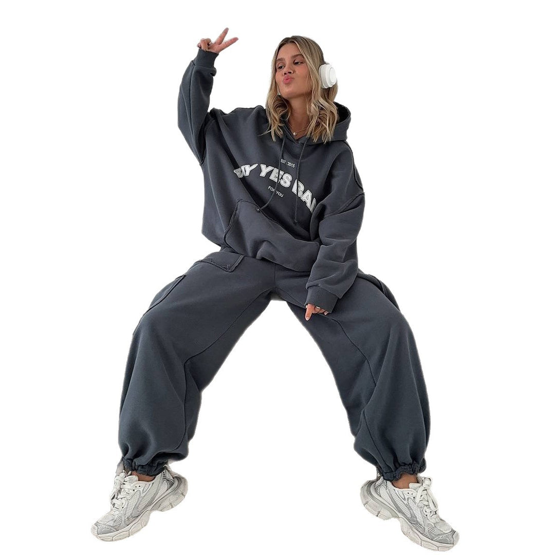 Damer avslappnad hoodie- och cargo-byxor-set Mirla-Eva Jonsson