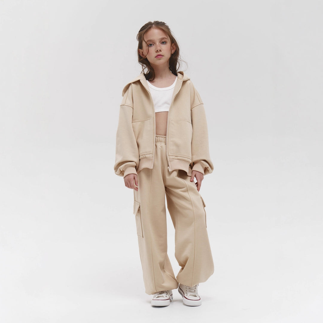 Damer avslappnad hoodie-set med stora fickor Mirla-Eva Jonsson