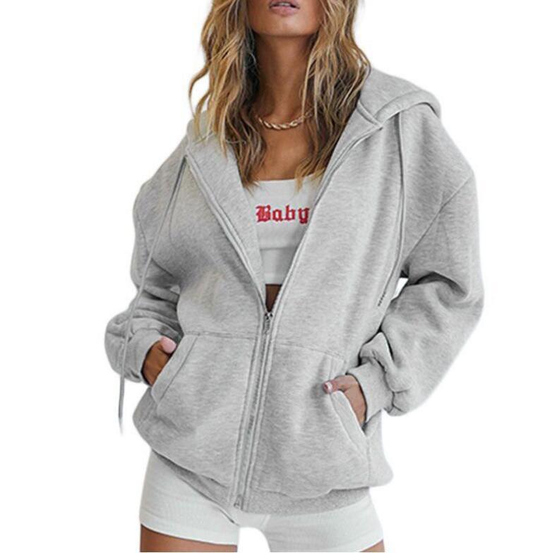 Damer avslappnad hoodie sweatshirt jacka med stor passform Eva Jonsson-Eva Jonsson