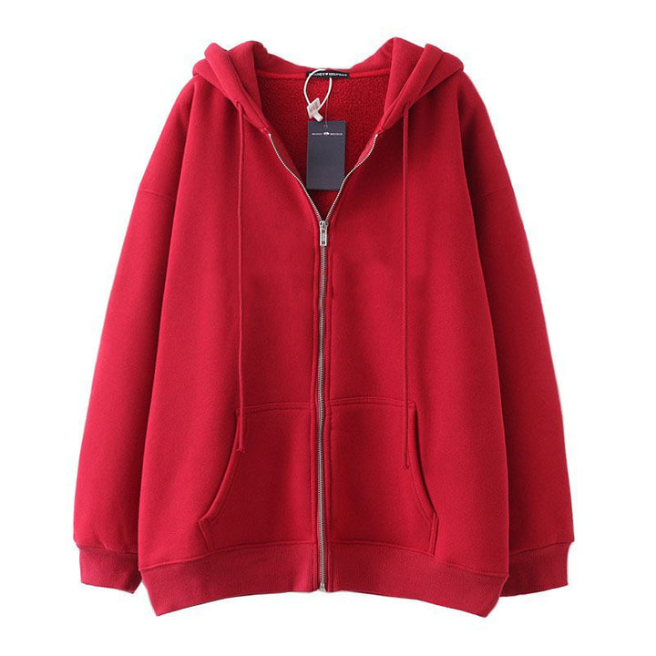 Damer avslappnad hoodie sweatshirt jacka med stor passform Eva Jonsson-Eva Jonsson