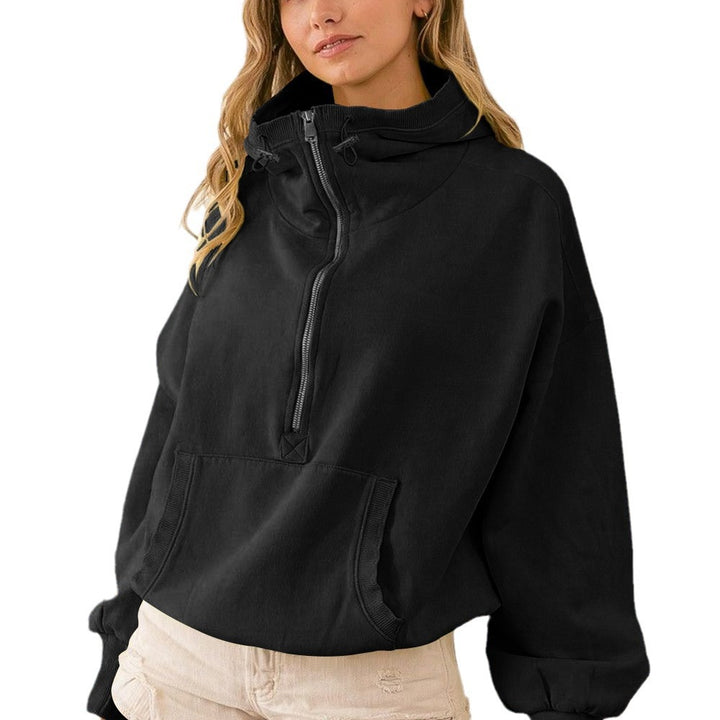 Damer avslappnad hoodies med halv dragkedja Mirla-Eva Jonsson