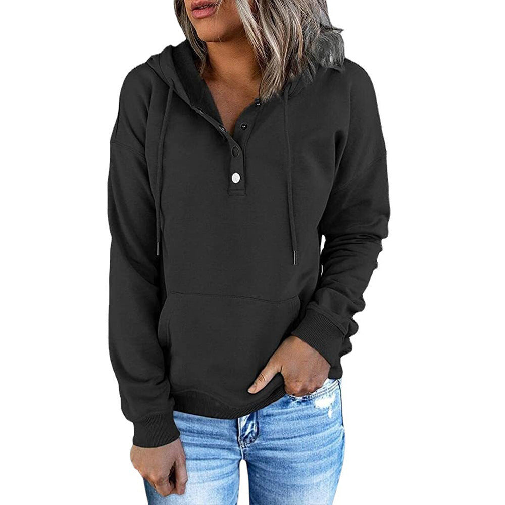 Damer avslappnad huvtröja med knapplist och fickor Mirla-Eva Jonsson