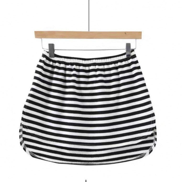 Damer avslappnad jersey-kjol med elastisk midja och mode stripesmönster Mirla-Eva Jonsson
