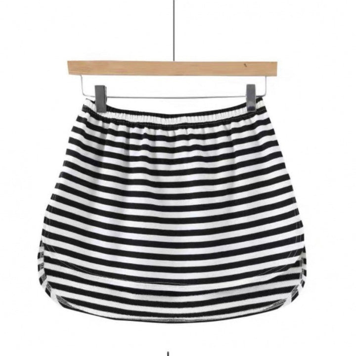 Damer avslappnad jersey-kjol med elastisk midja och mode stripesmönster Mirla-Eva Jonsson