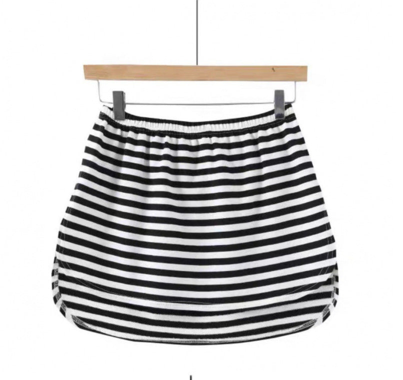 Damer avslappnad jersey-kjol med elastisk midja och mode stripesmönster Mirla-Eva Jonsson
