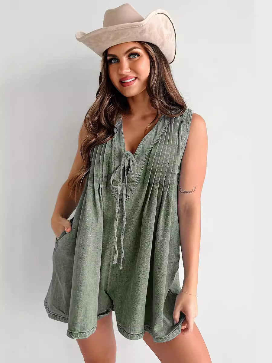 Damer avslappnad jumpsuit med eleganta plisseringar och praktiska fickor Eva Jonsson-Eva Jonsson