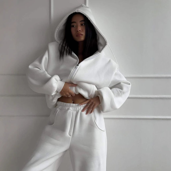 Damer avslappnad jumpsuit med huva och dragkedja Mirla-Eva Jonsson