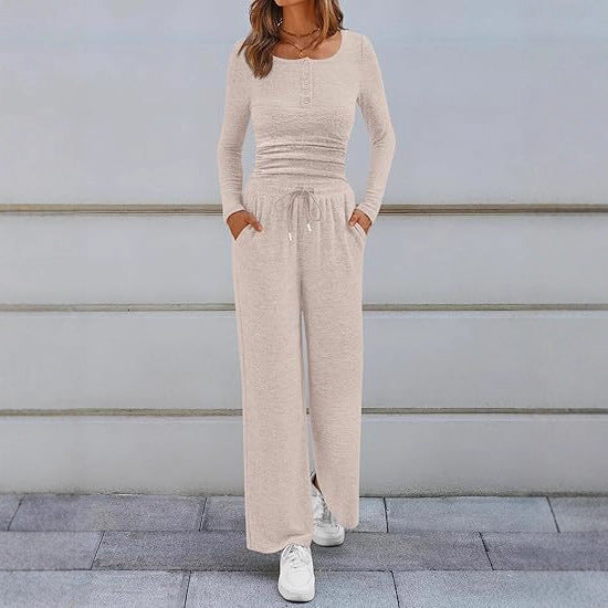 Damer avslappnad jumpsuit med lång ärm och deformerbar midja Mirla-Eva Jonsson