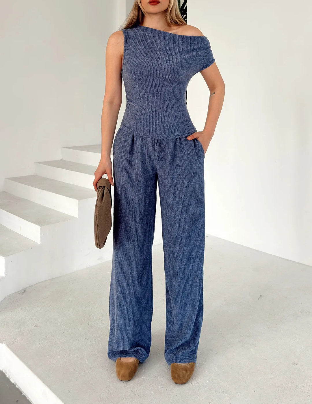 Damer avslappnad jumpsuit med vida ben och bekväm midjeresår Mirla-Eva Jonsson
