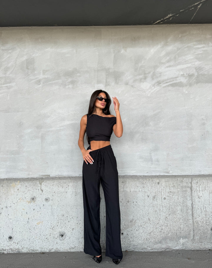 Damer avslappnad jumpsuit med vida ben och bekväm midjeresår Mirla-Eva Jonsson