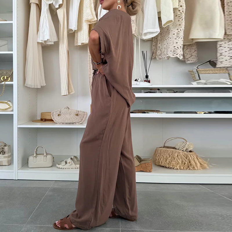 Damer avslappnad jumpsuit med vida ben och elastisk midjeband Mirla-Eva Jonsson