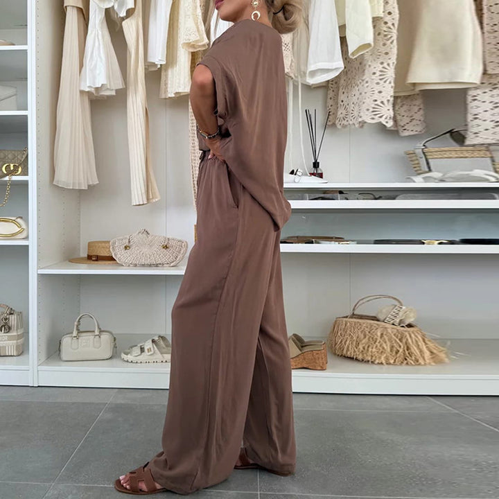 Damer avslappnad jumpsuit med vida ben och elastisk midjeband Mirla-Eva Jonsson