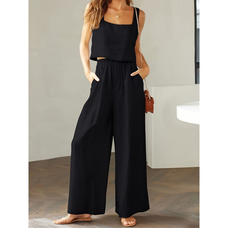 Damer avslappnad jumpsuit med vida ben och praktiska fickor Eva Jonsson-Eva Jonsson